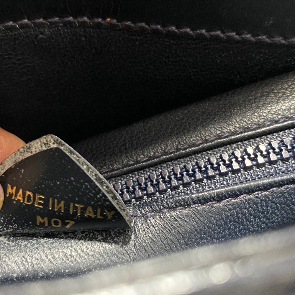 Authentic CELINE Envelope Navy Leather Clutch Bag - Picture 10 of 16